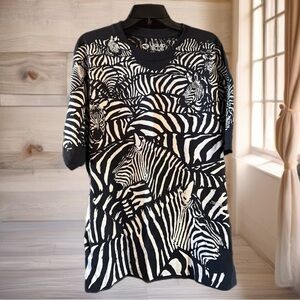 NWOT Zebra Liquid Blue Mens T-shirt XXL